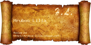 Hrubos Lilla névjegykártya